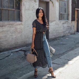 Polka Dot Tiered Maxi Dress
